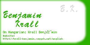 benjamin krall business card